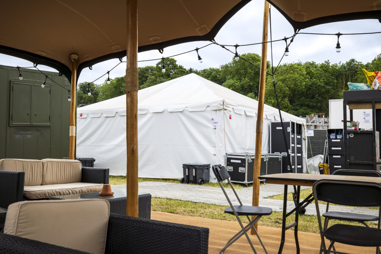 Traditional back of house marquee at download festival