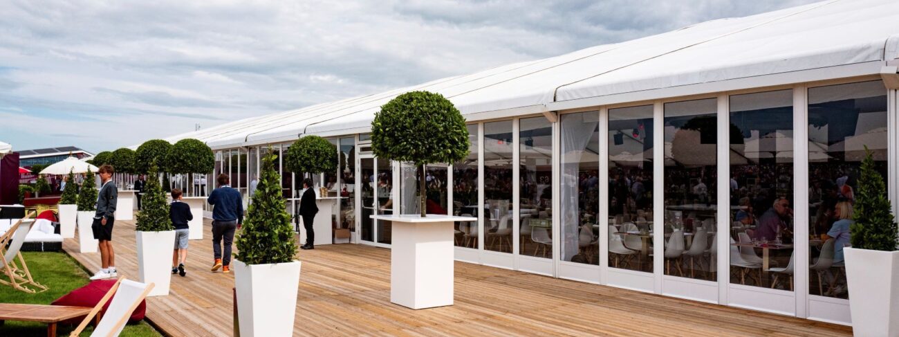 Example of a GL events UK temporary structure at British Grand Prix, Silverstone